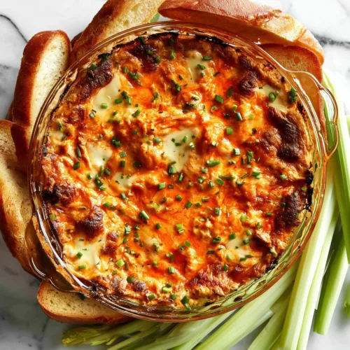 Five-Ingredient Buffalo Chicken Dip served in a bowl with chips