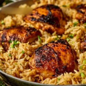 One-Pot Chicken and Rice dish prepared with fresh ingredients