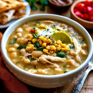 Quick and easy white chicken chili ready in 30 minutes.