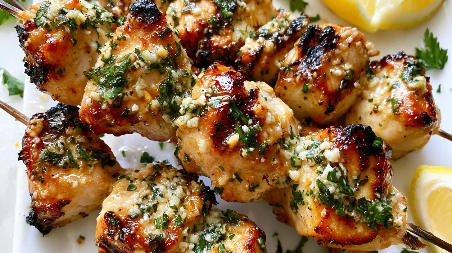 Savory Garlic Parmesan Chicken Skewers