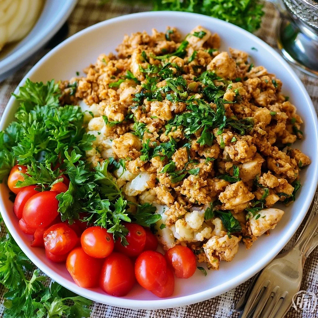 Delicious seasoned ground chicken prepared for healthy meal prep