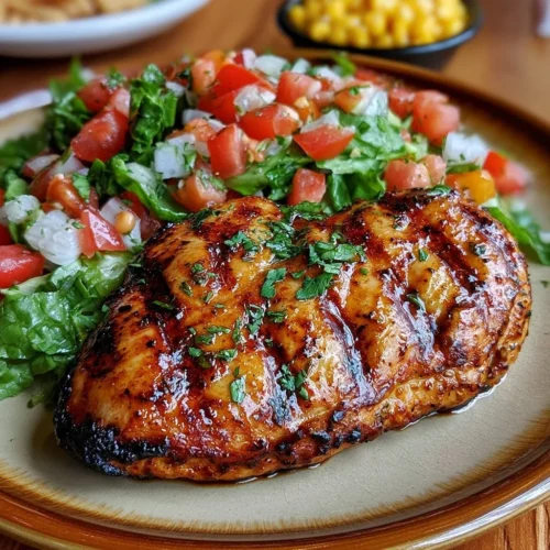 Texas Roadhouse Style Grilled Chicken Breast served on a plate with sides