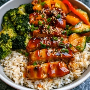 Delicious sticky chicken rice bowls with tender chicken and fragrant rice